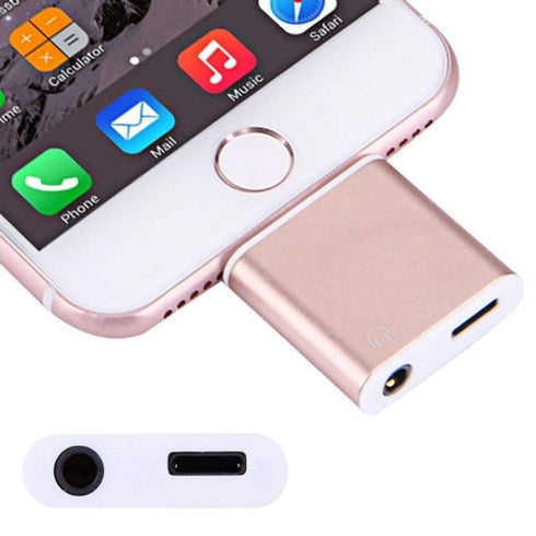 AussieSuperStore Homeware Supplies iPhone 7 / iPhone 7 Plus 8 Pin to 3.5mm Jack Audio & 8 Pin Charger Adapter (Rose Gold) iPhone 7, 7 Plus Aluminum Shell 8 Pin to Jack Audio & 8 Pin Charger CBIP7G0107RG